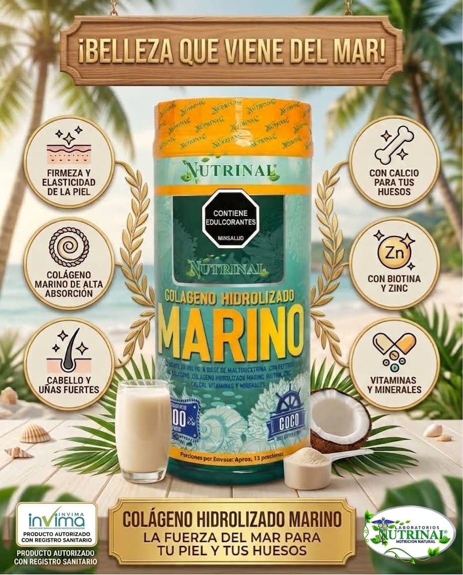 Colágeno Hidrolizado Marino efervescente de Laboratorios Nutrinal: Colágeno marino efervescente, sabor coco