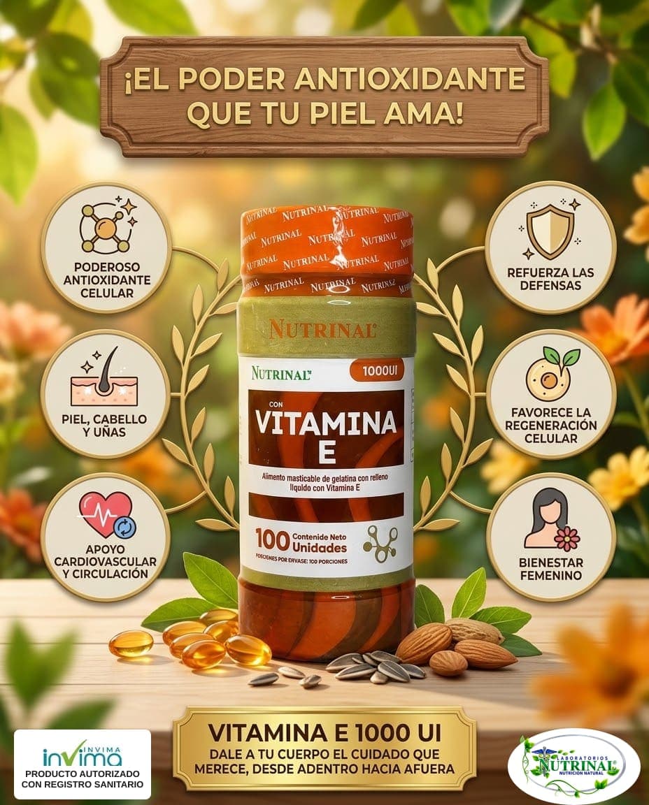 Vitamina E 1000 UI de Laboratorios Nutrinal: El antioxidante que tu piel y tus células agradecen