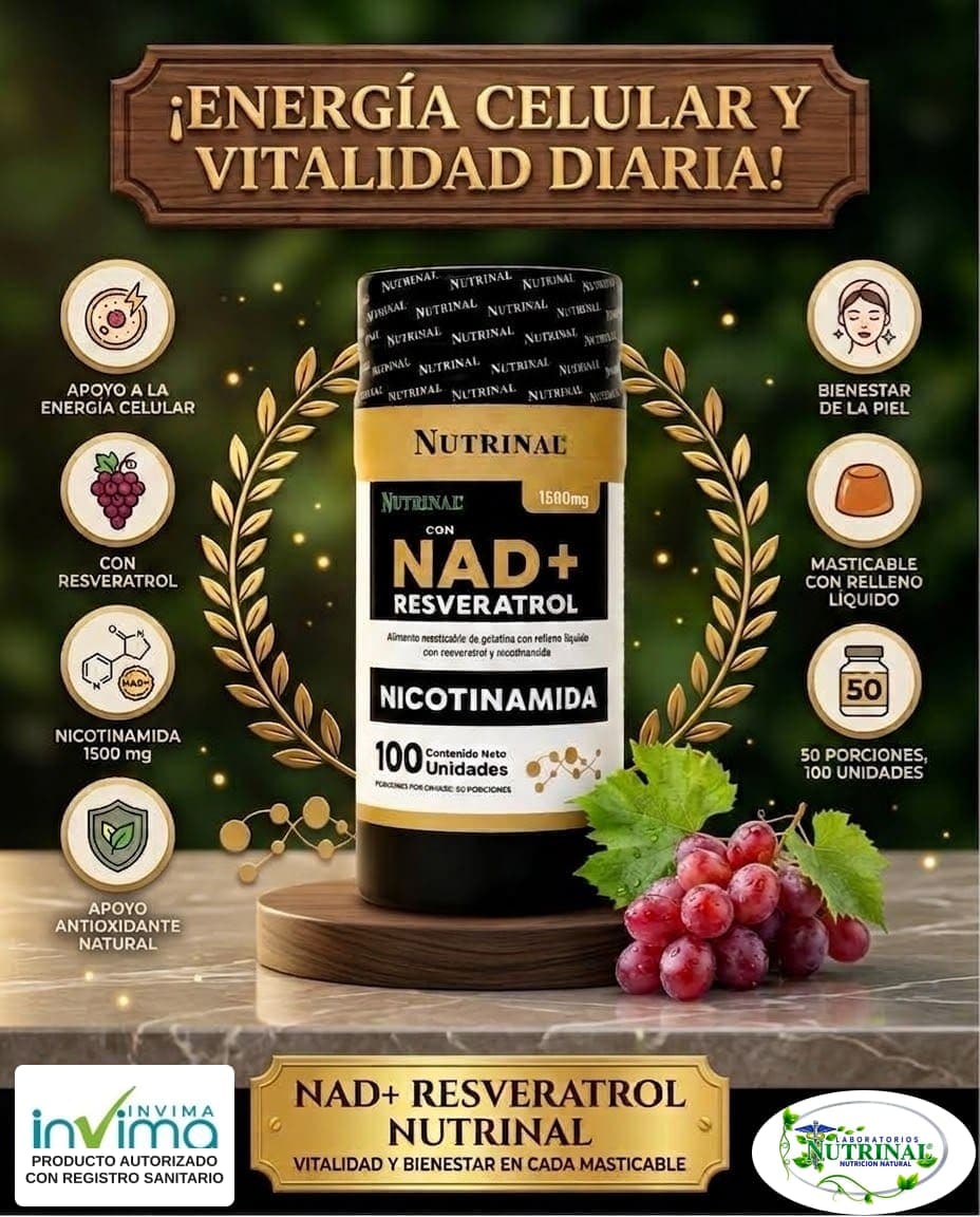 NAD+ Resveratrol de Laboratorios Nutrinal: Activa tu energía desde la célula