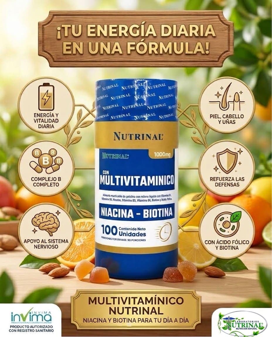 Multivitamínico Niacina · Biotina de Laboratorios Nutrinal: Más cápsulas, más energía, más bienestar