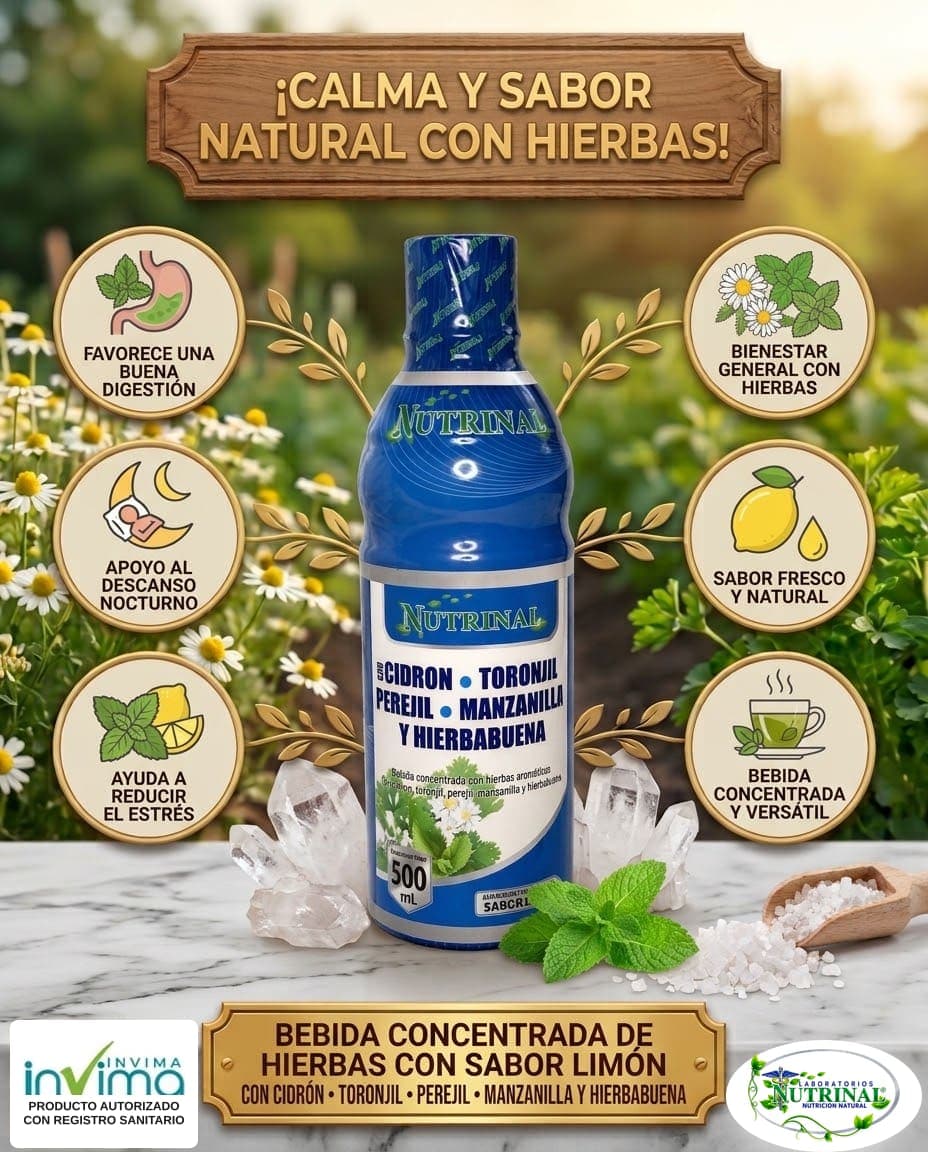 Sistema Nervioso de Laboratorios Nutrinal: Cidrón, toronjil, manzanilla y hierbabuena