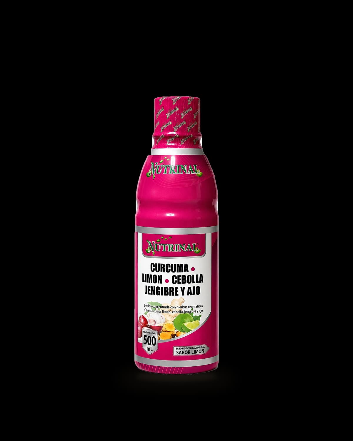Botella rosada de Sistema Inmunológico de Laboratorios Nutrinal, jarabe de 500 mL