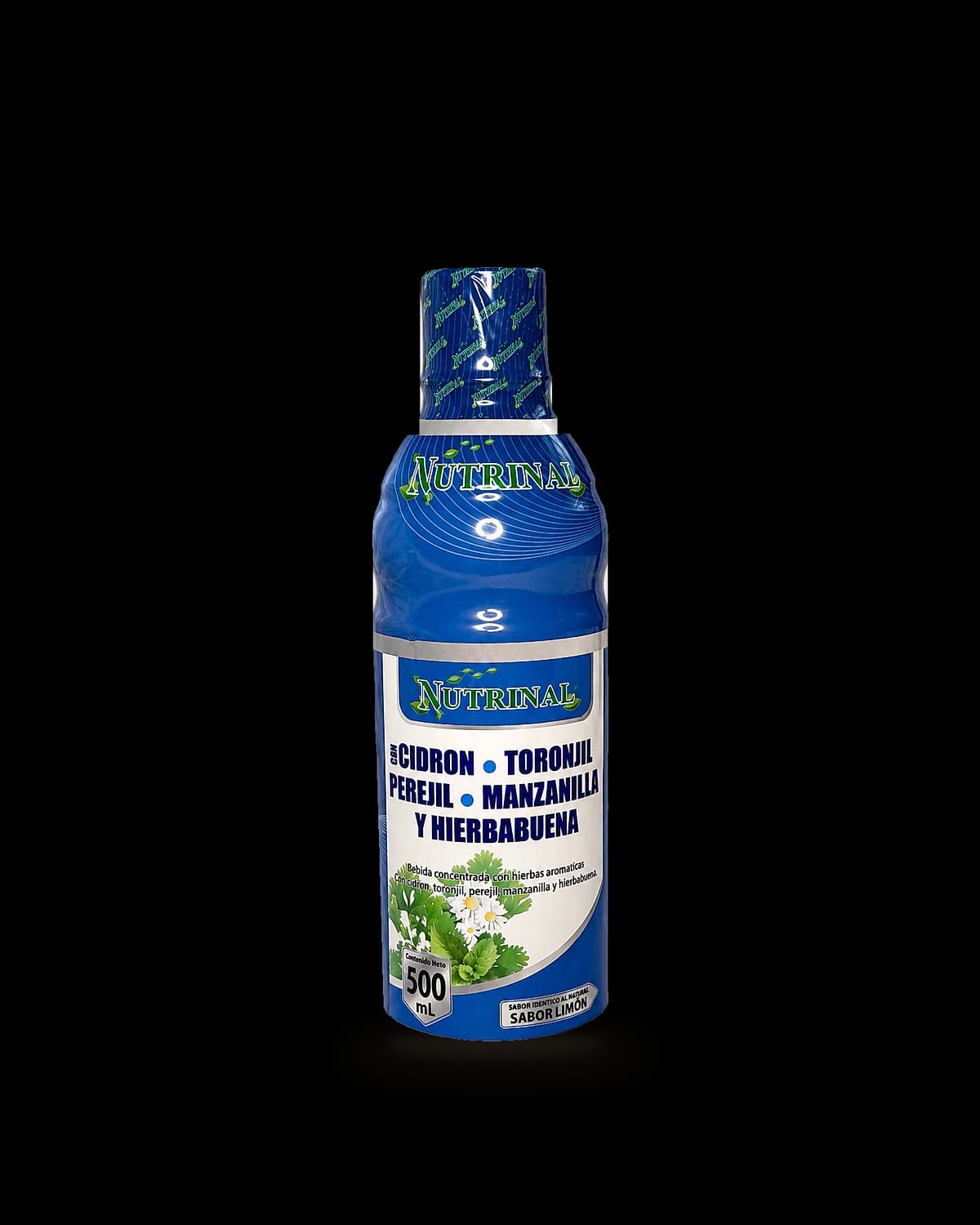 Botella azul de Sistema Nervioso de Laboratorios Nutrinal, jarabe de 500 mL sabor limón